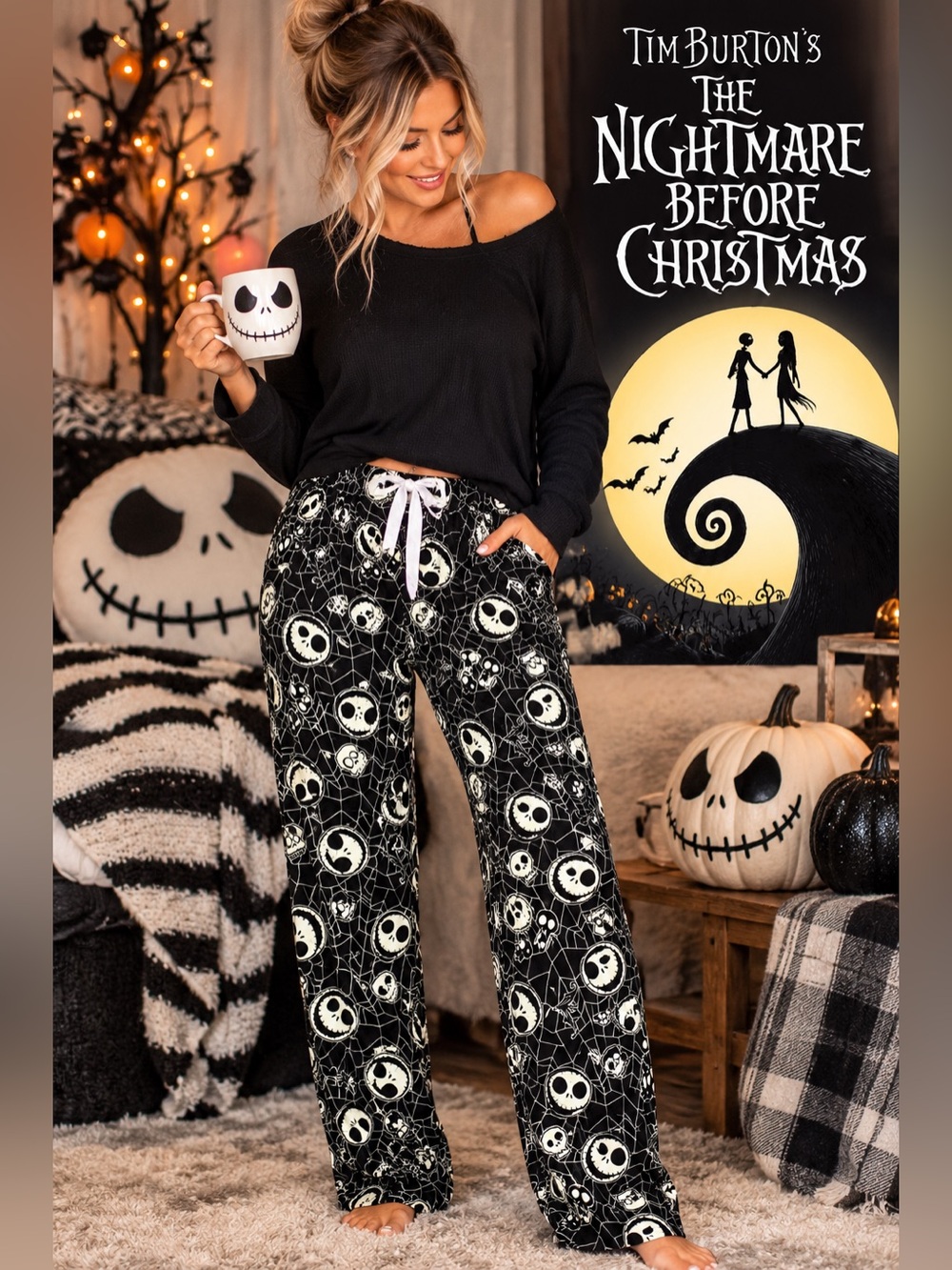 NWOT Nightmare Before Christmas Jack Skellington Pajama Pants Medium
